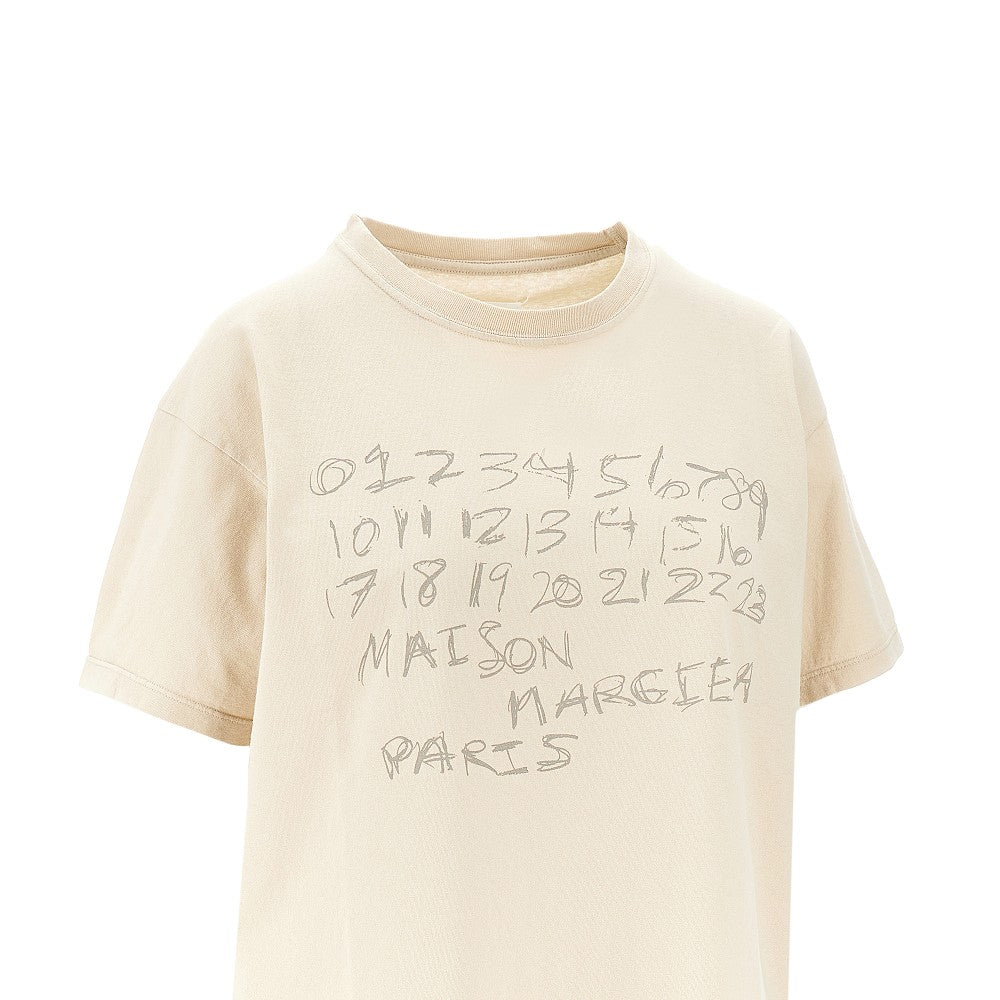 MAISON MARGIELA XS numeric handwritting print t-shirt