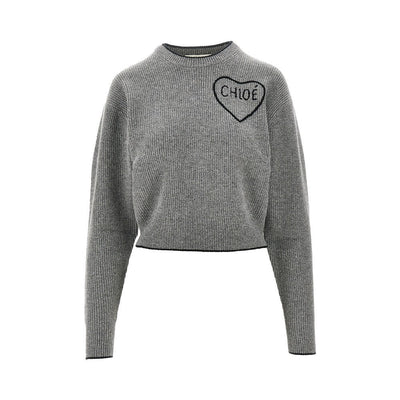 logo embroidery cropped sweater