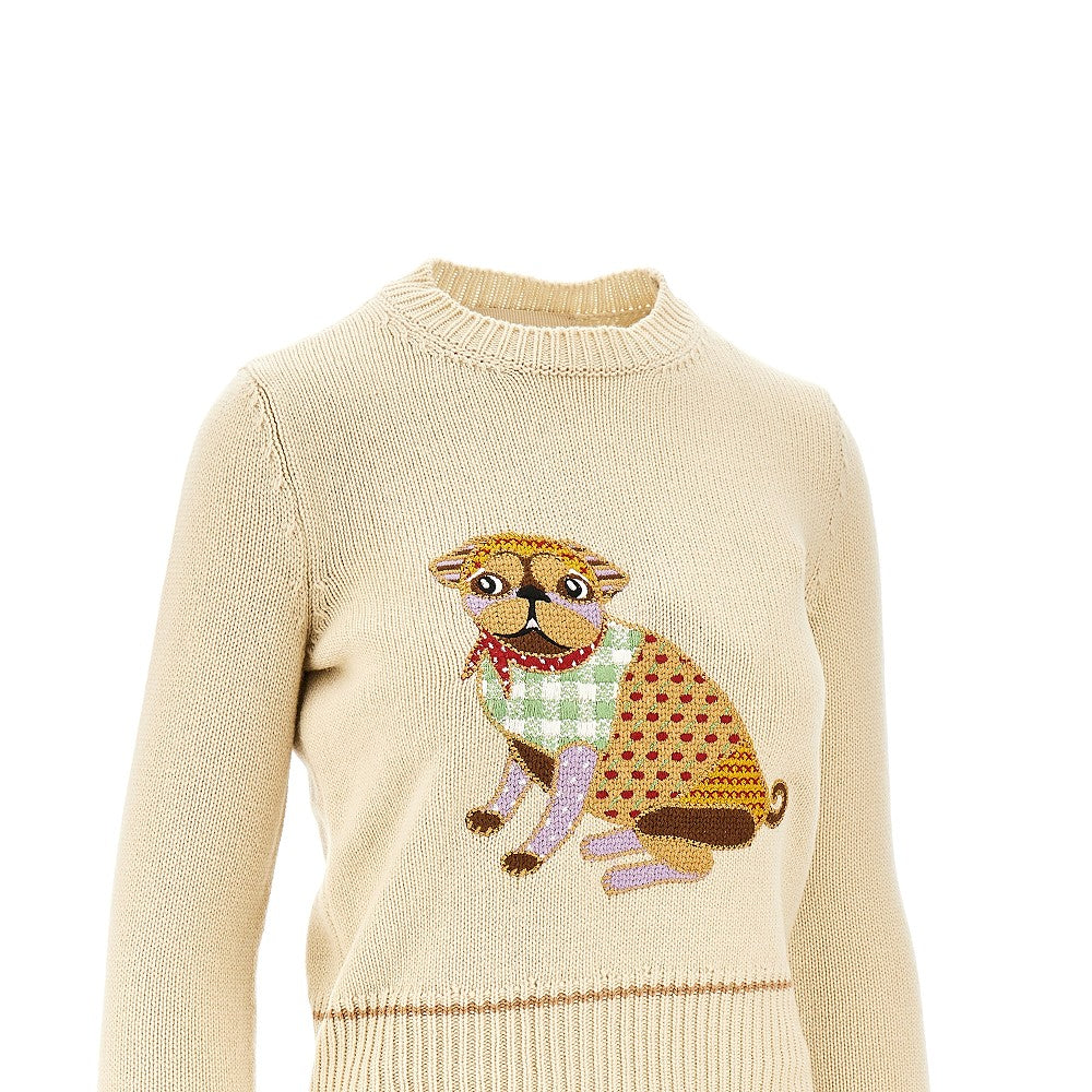 VALENTINO M le chien de la maison embroidered sweater