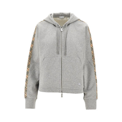 full-zip hoodie with check details