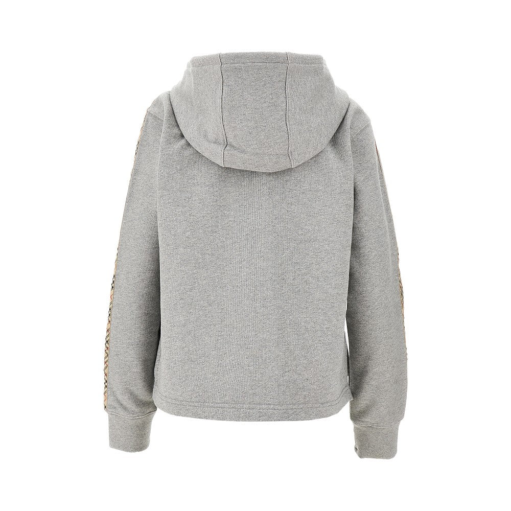 BURBERRY XS full-zip hoodie with check details