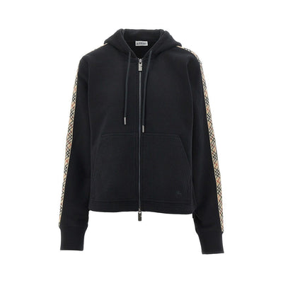 full-zip hoodie with check trimmings