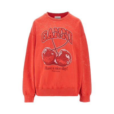 cotton sweatshirt with cherry print