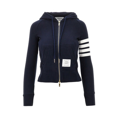 full-zip hoodie with 4 bar detail