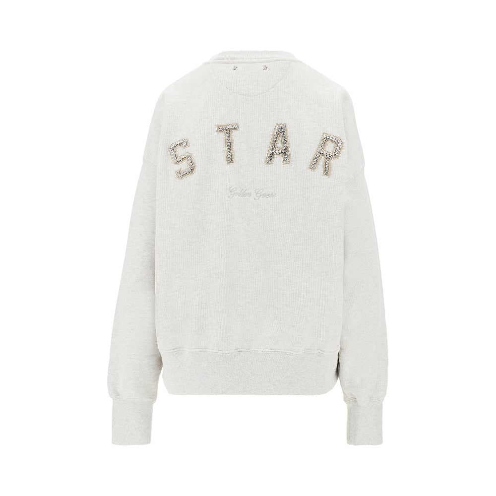 GOLDEN GOOSE XS crystals logo oversized sweatshirt
