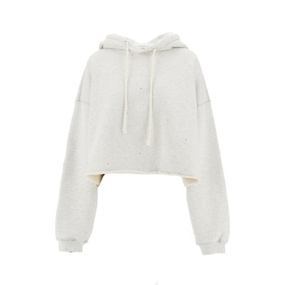 strass-embellished cropped hoodie