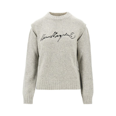 calligraphic print sweater