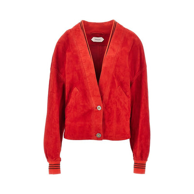 suede leather cardigan