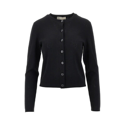 t monogram pointelle knit cardigan