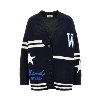 knitted cardigan with logo