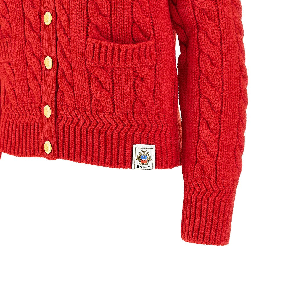 BALLY 40 merino wool cable knit cardigan