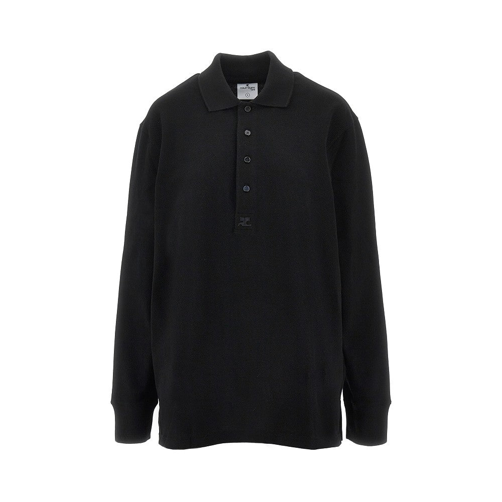 COURREGES S oversized piquet polo shirt