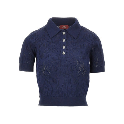esibizionista capsule knit cropped polo shirt