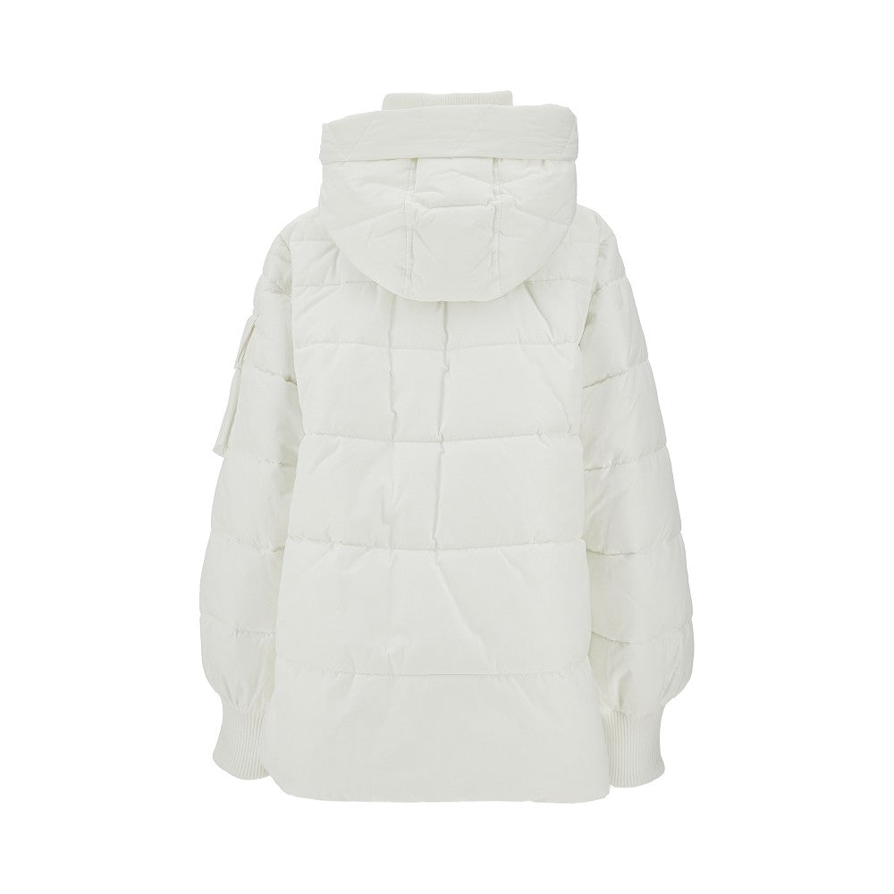 PINKO XS a-line down jacket with logo patch