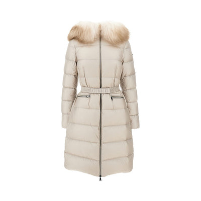 boedic long down jacket with shearling trim