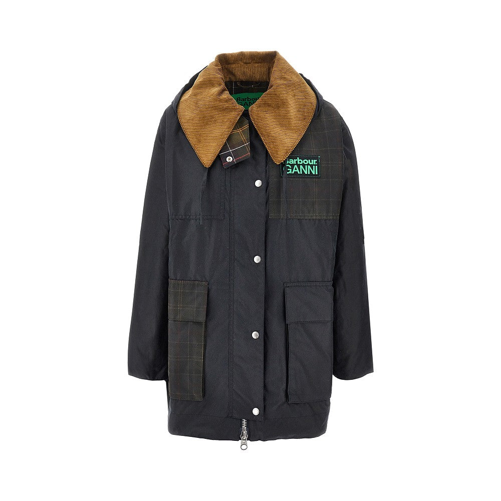 BARBOUR X GANNI 8 waxed cotton parka coat
