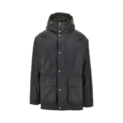 oakdale waxed cotton padded parka coat