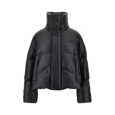 faux leather down jacket