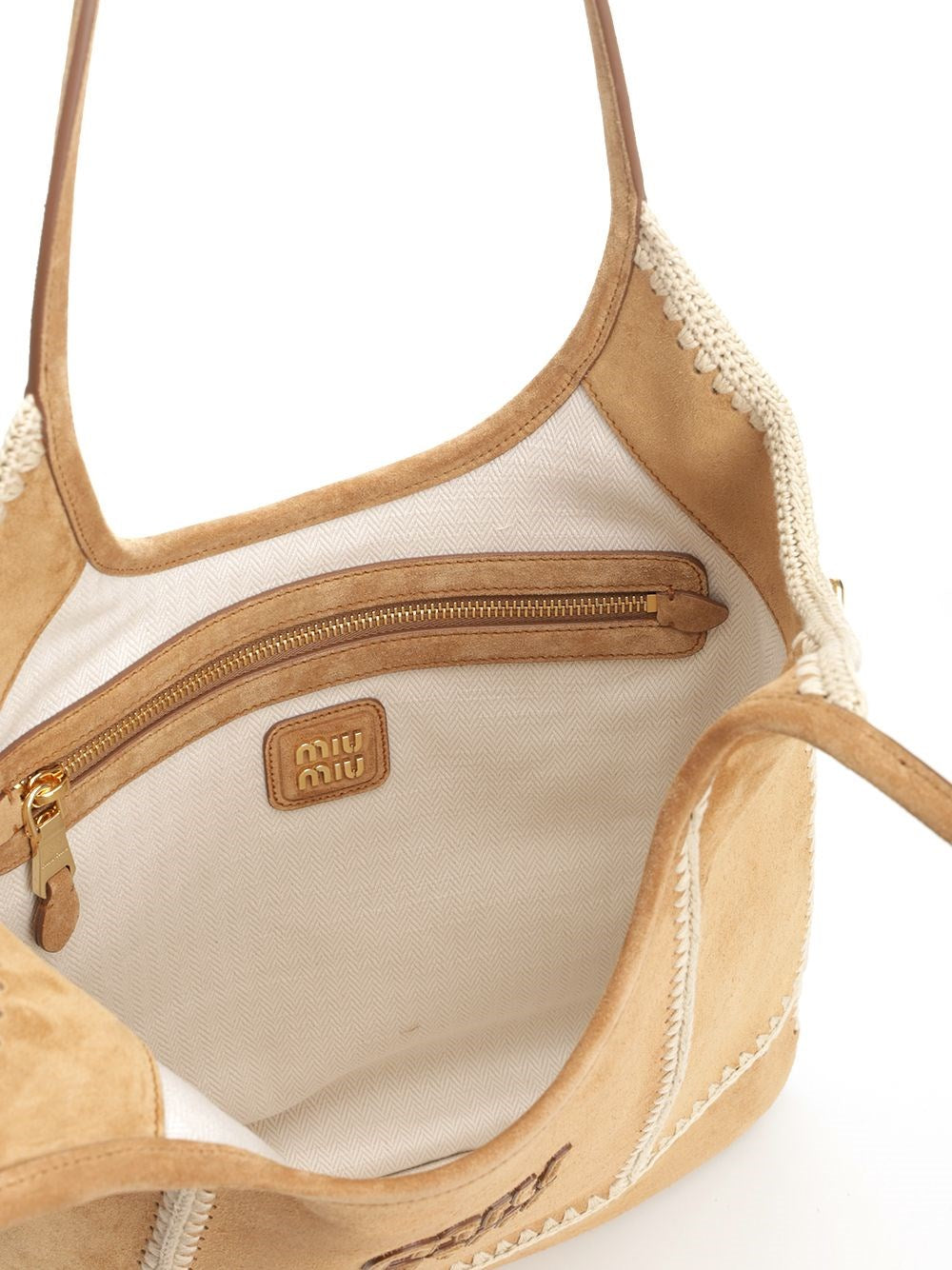 Ivy Crochet Suede Leather Shoulder Bag