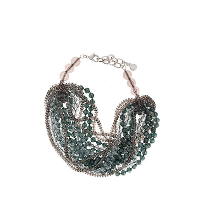 faceted beads multi-strand necklace
