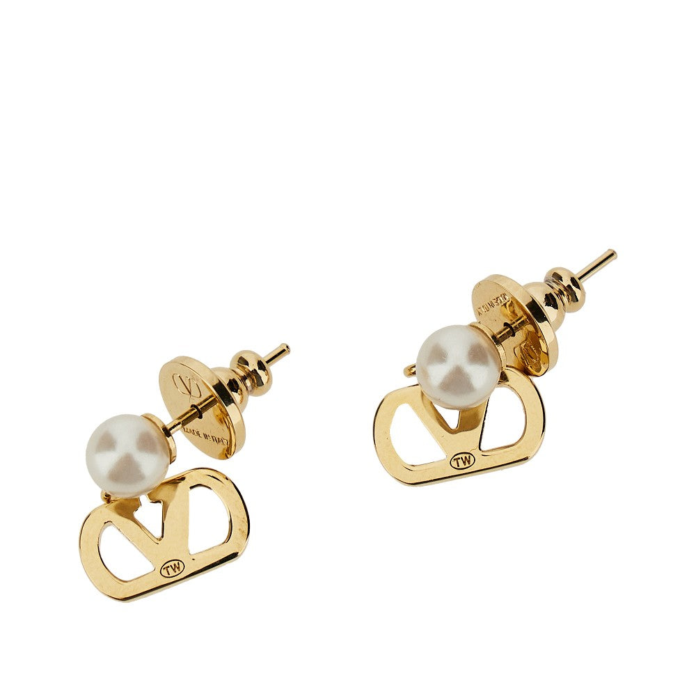 VALENTINO GARAVANI OS vlogo signature earring with pearl