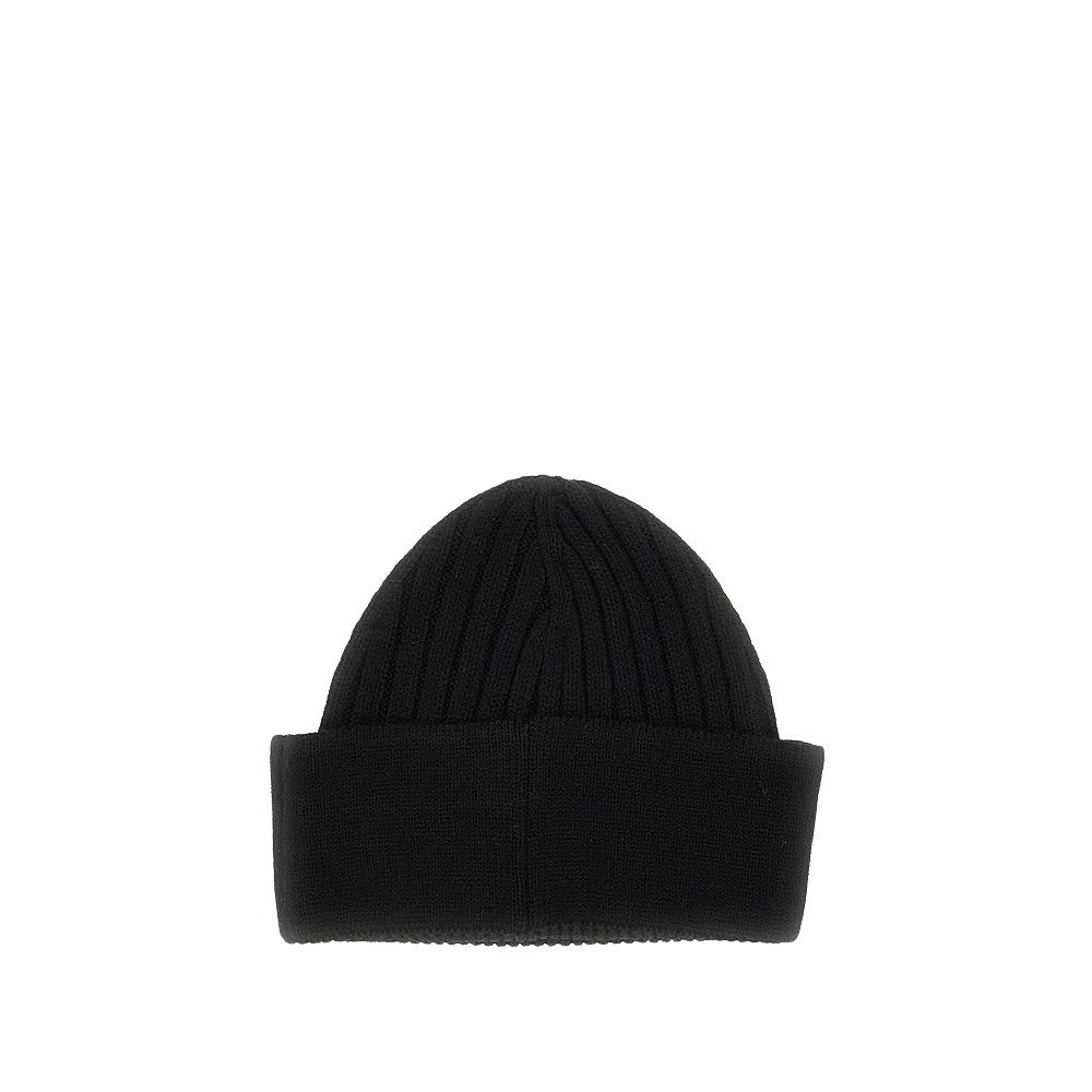 EMPORIO ARMANI M wool beanie hat with logo embroidery