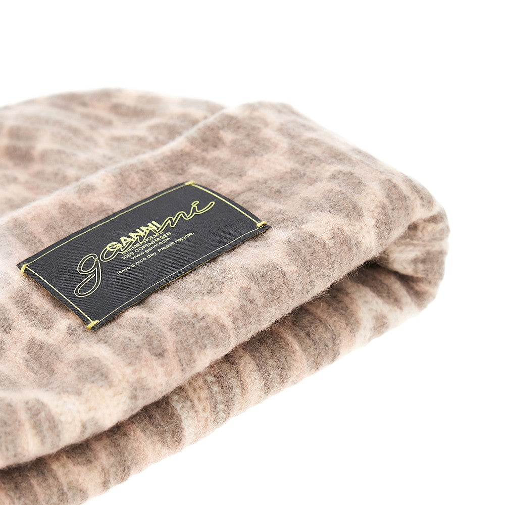 GANNI OS recycled wool blend beanie hat