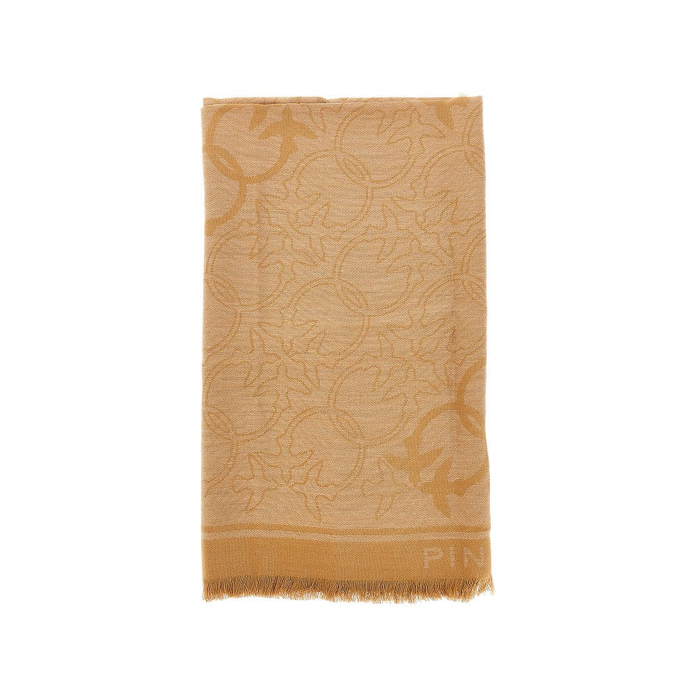 PINKO OS viscose-blend scarf with jacquard logo