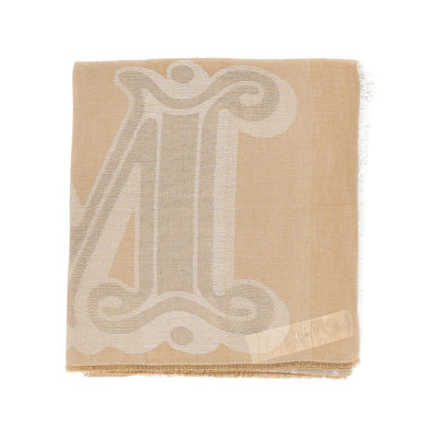 jacquard linen-blend scarf