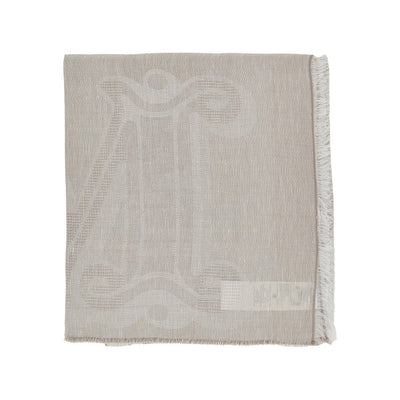 jacquard linen-blend scarf