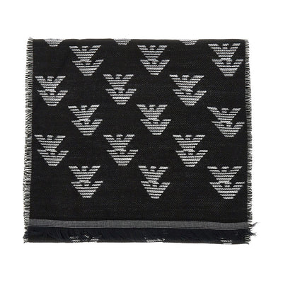 knitted scarf with eagle motif