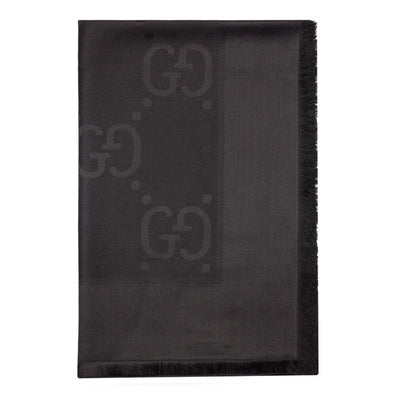 gg jacquard wool and silk scarf