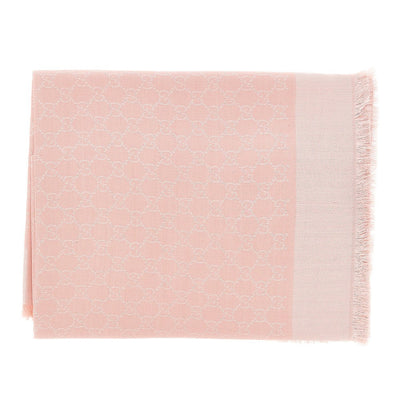 silk and wool scarf with gg motif