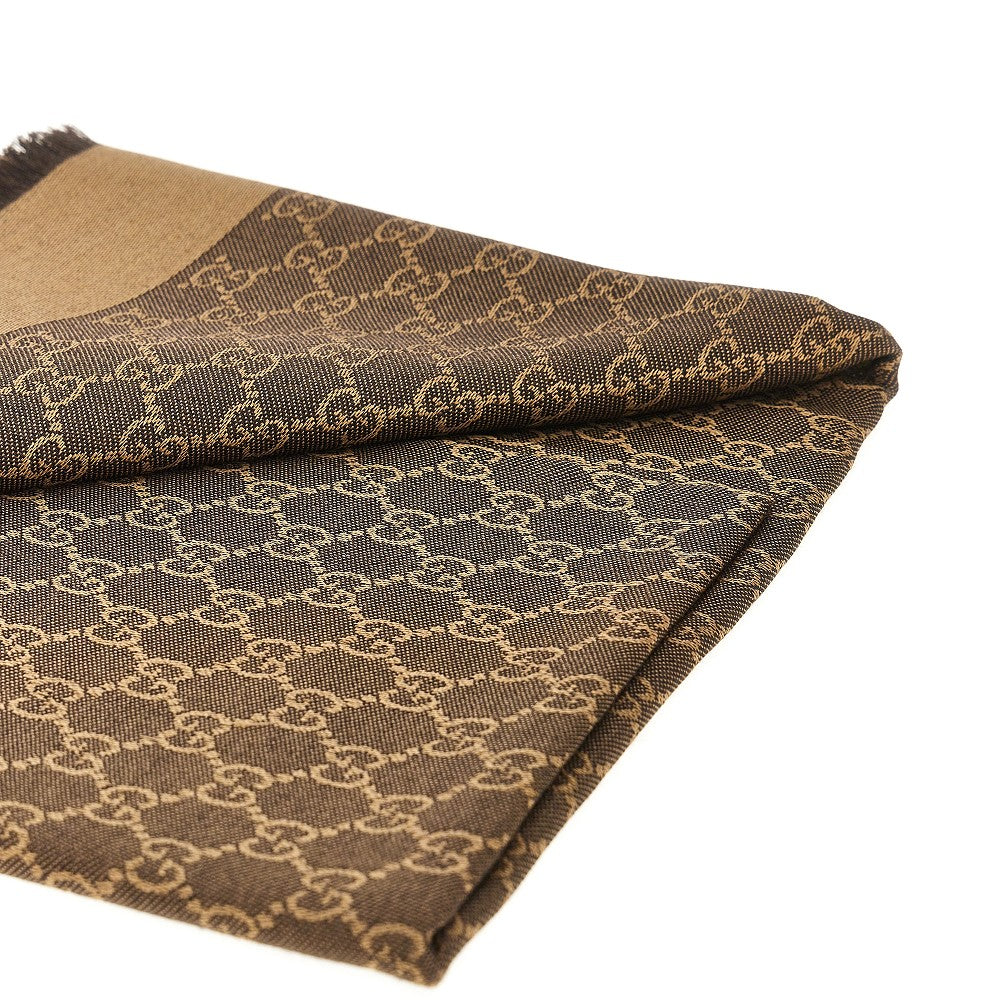 GUCCI OS silk and wool scarf with gg motif
