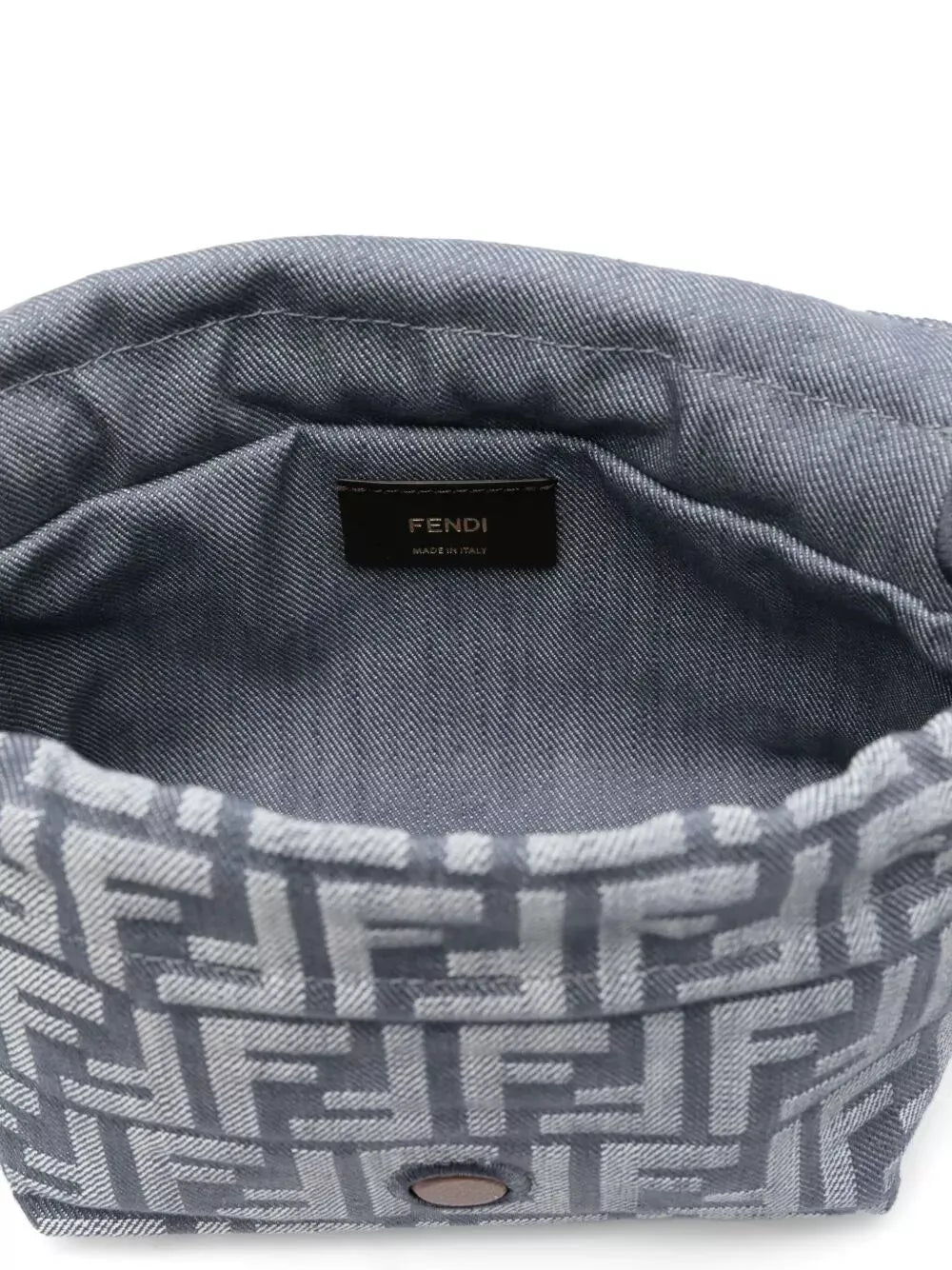 denim-effect ff jacquard mamma baguette small bag