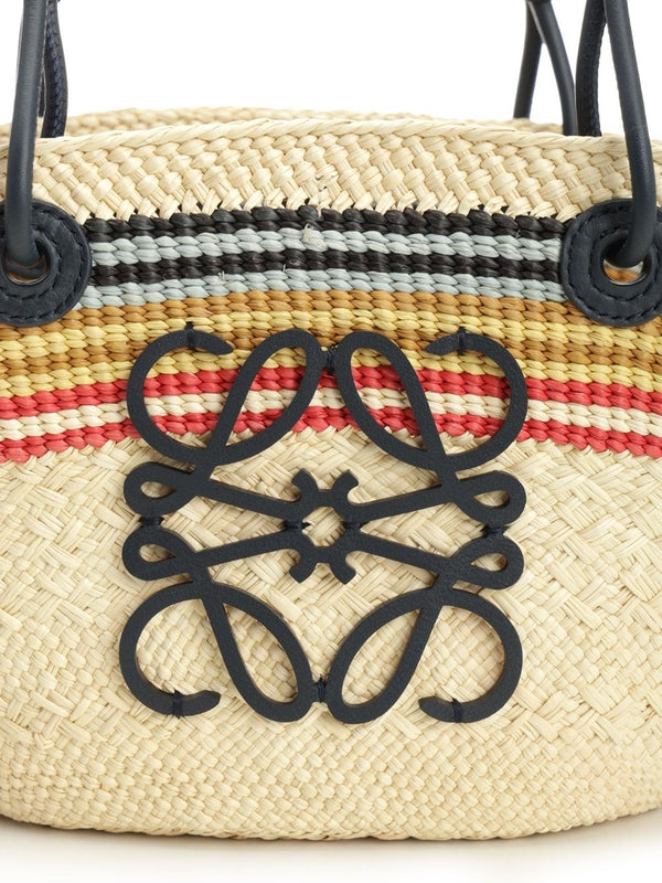Paula Ibiza Small Anagram Raffia Basket Tote