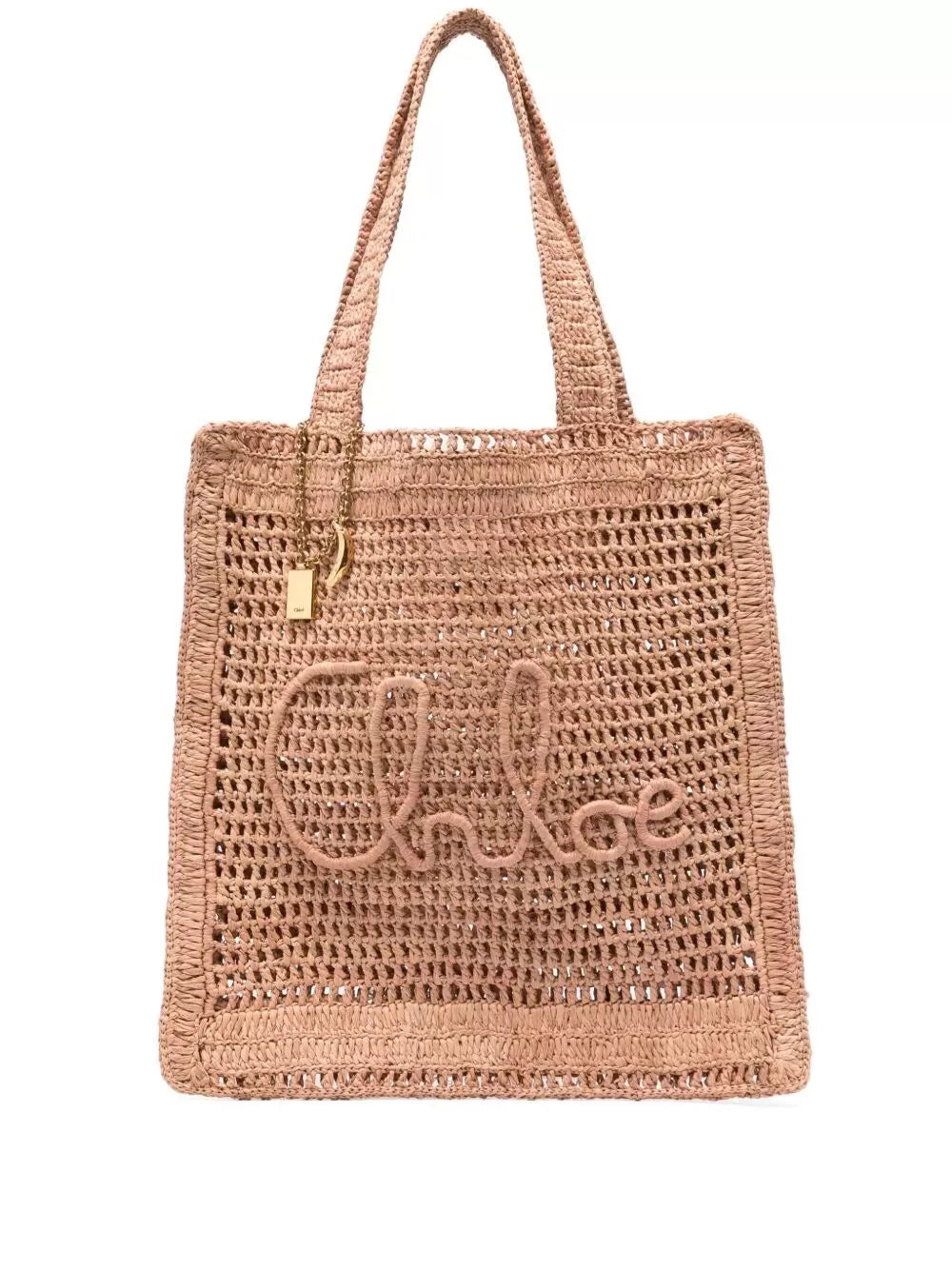 Chloé Summer Banana Raffia Tote Bag