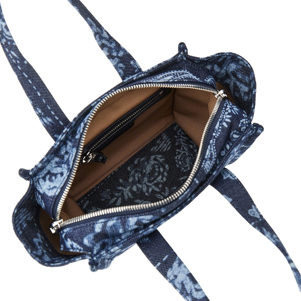 EMPORIO ARMANI OS bandana printed canvas small shopping bag