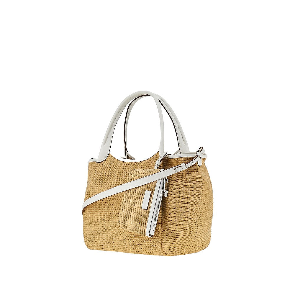 EMPORIO ARMANI OS synthetic raffia medium shopping bag