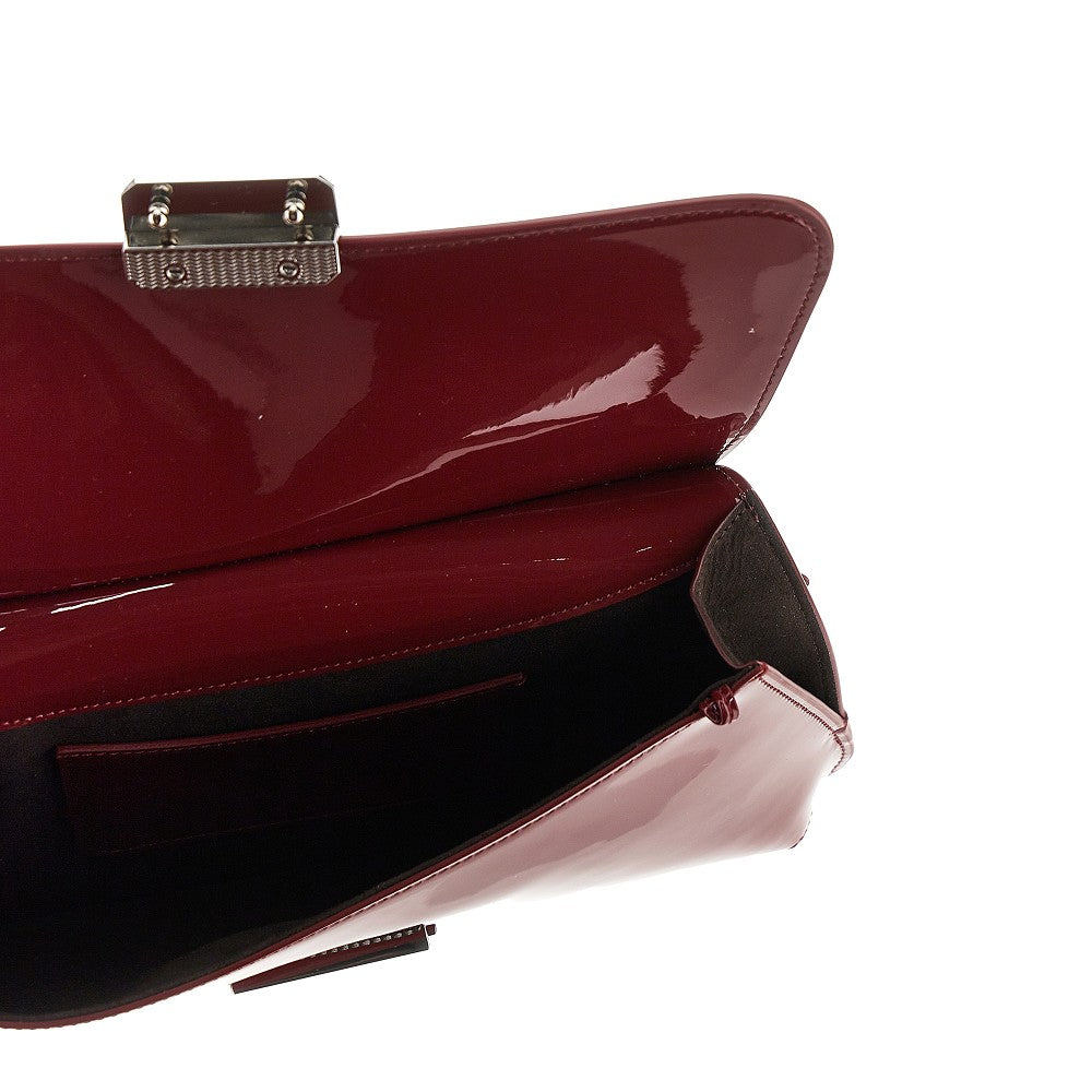 EMPORIO ARMANI OS patent faux leather clutch