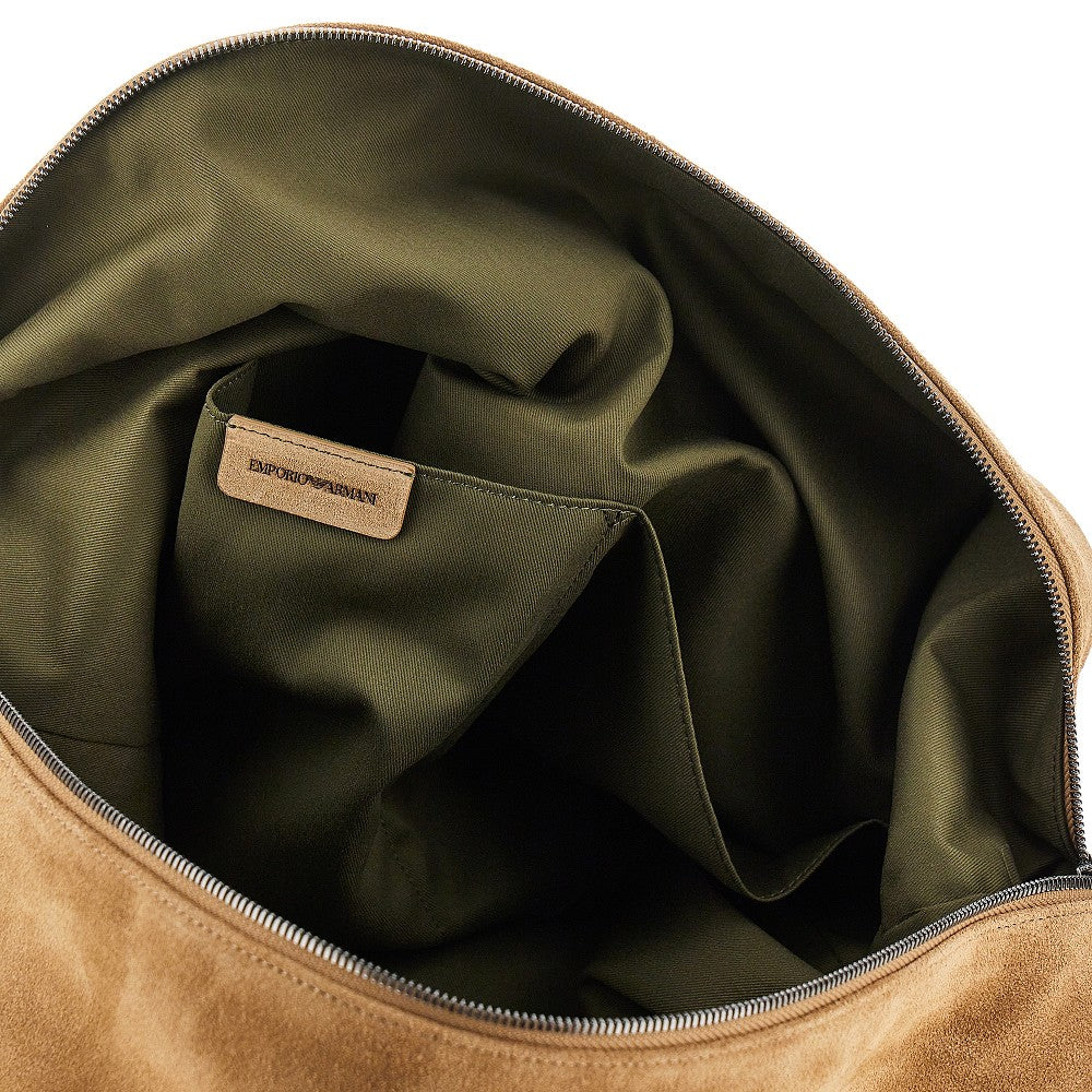 EMPORIO ARMANI OS suede leather xl hobo bag