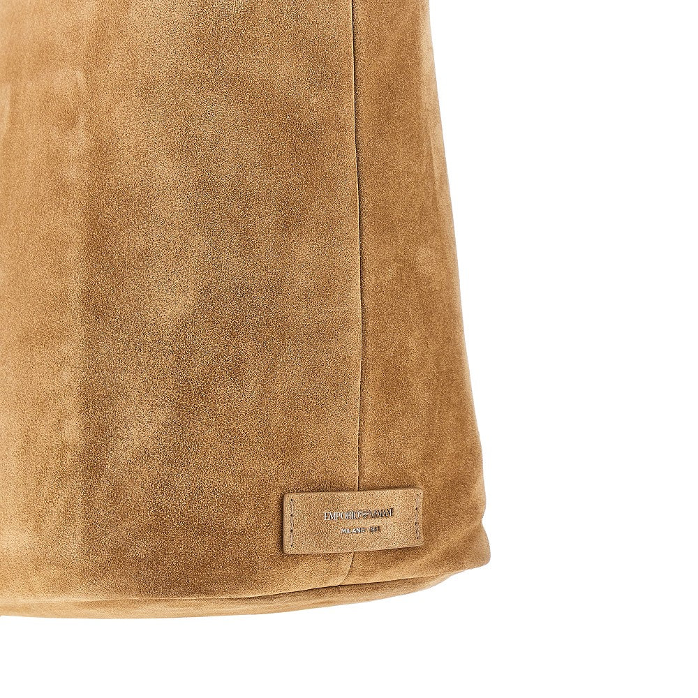 EMPORIO ARMANI OS suede leather xl hobo bag