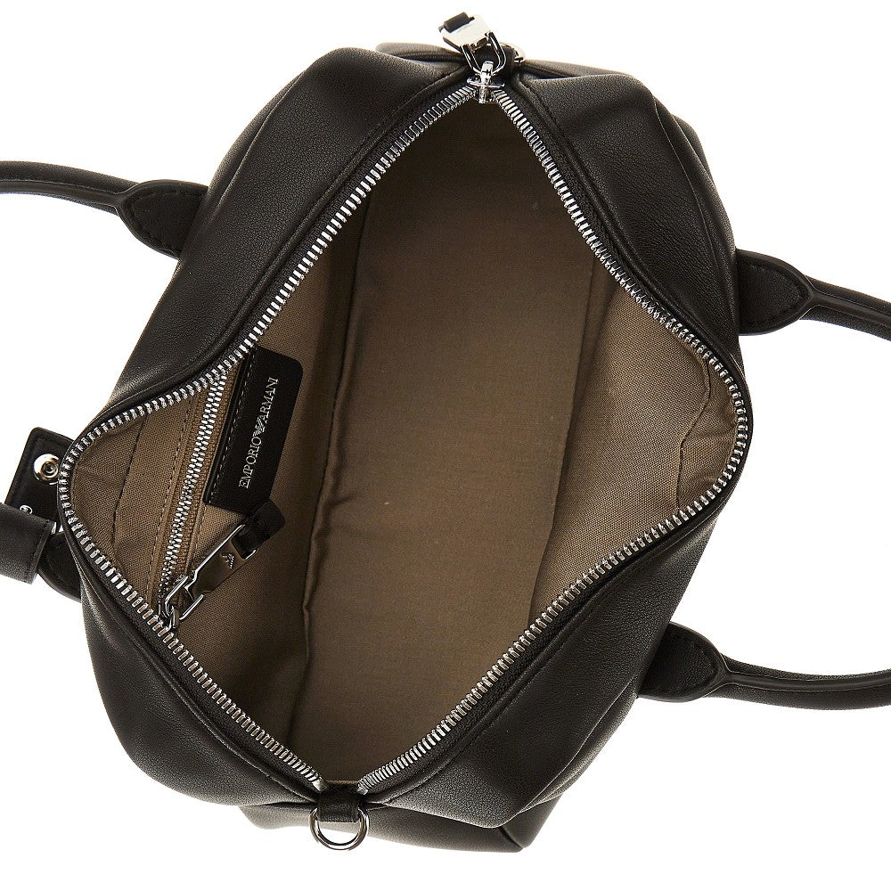 EMPORIO ARMANI OS nappa leather medium bowling bag