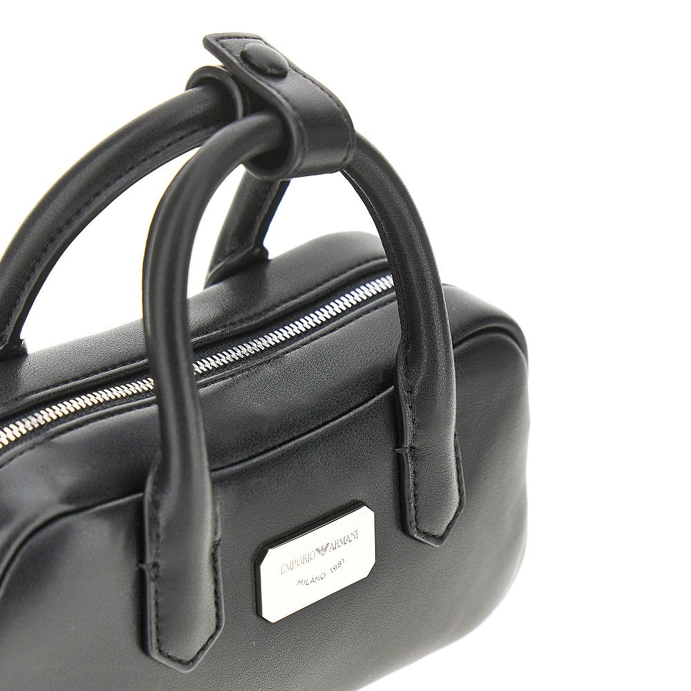 EMPORIO ARMANI OS nappa leather mini bowling bag