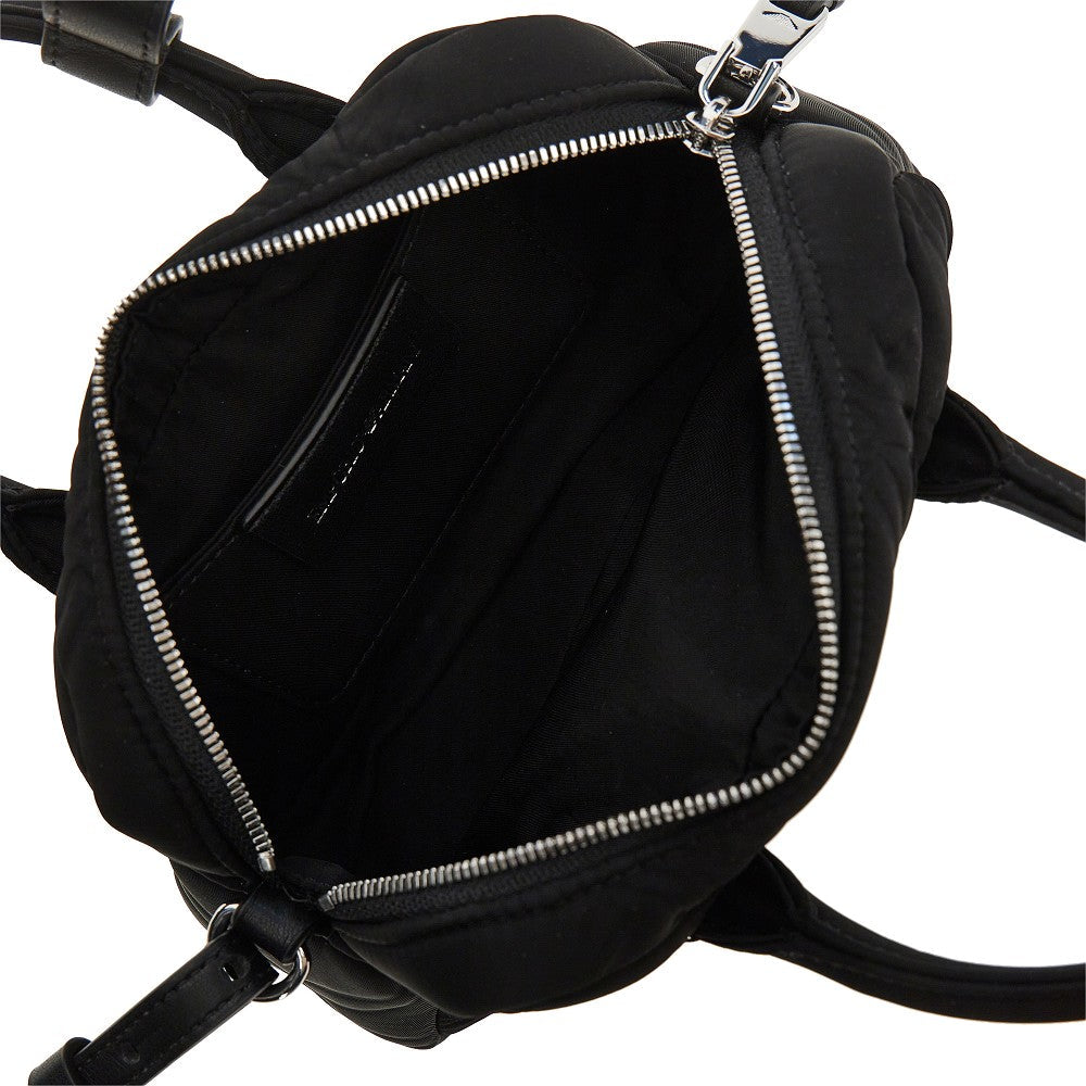 EMPORIO ARMANI OS embossed nylon mini bowling bag