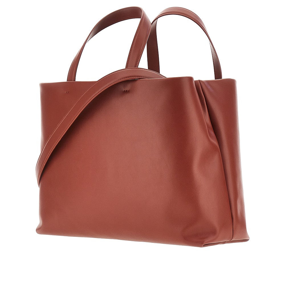 EMPORIO ARMANI OS leather shopping bag