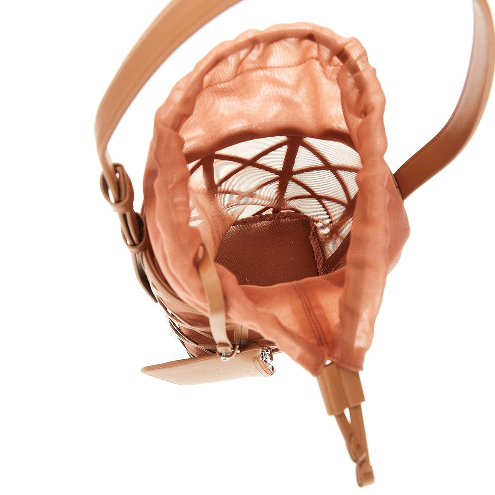 EMPORIO ARMANI OS faux leather and mesh bucket bag