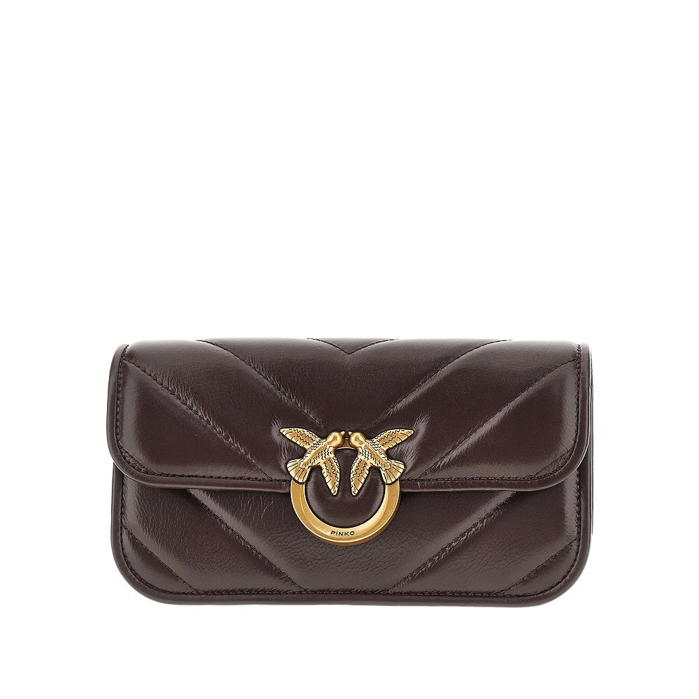 PINKO OS chevron leather big love bag box bag