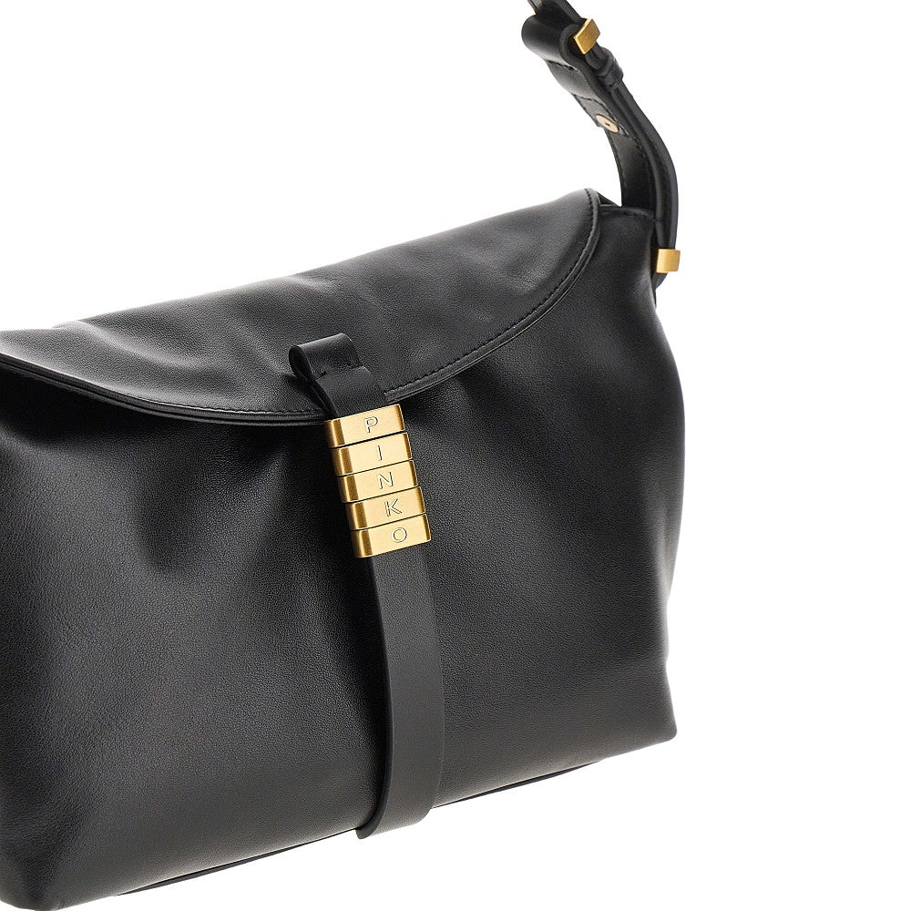 PINKO OS small saddle baguette leather bag