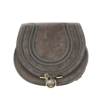 suede leather small marcie saddle bag
